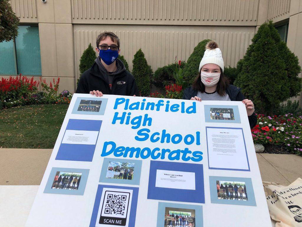 Plainfield High School Dems attend WCD 2020 GOTV Fair